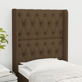  Uzglavlje s ušima tamnosmeđe 83x16x118/128 cm od tkanine | shoptok.hr