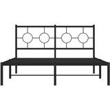  Metalni okvir za krevet s uzglavljem crni 135x190 cm | shoptok.hr