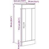 vidaXL Stenska omara Star les 34,5 x 34 x 90 cm Konstruiran les | Shoptok.si