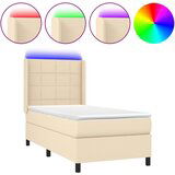 The Living Store Box spring postelja z vzmetnico LED krem 80x200 cm blago - Box Spring Postelja, (21503555) | Shoptok.si