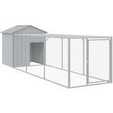 vidaXL Kavez za kokoši s igralištem svjetlosivi 117x405x123 cm čelični | shoptok.hr