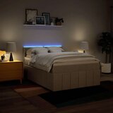  Krevet s oprugama i madracem krem 140 x 190 cm od tkanine | shoptok.hr