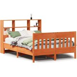 vidaXL Posteljni okvir brez vzmetnice voščeno rjav 120x190 cm borovina | Shoptok.si