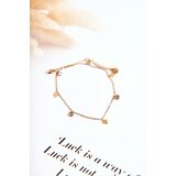 Kesi Ankle bracelet with rhombus and rhinestones gold Cene
