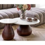 House Nordic Bela/v temni naravni barvi okrogla klubska mizica z marmorno mizno ploščo ø 70 cm Heide – | Shoptok.si