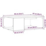vidaXL Klubska mizica artisan hrast 90x67x33 cm inženirski les | Shoptok.si