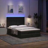  Ottoman krevet s madracima i LED diodama crni 140x200 cm baršun | shoptok.hr