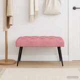  Klupa s gumbastim tkanjem Ružičasta 80 x 40 x 46 cm Baršun | shoptok.hr