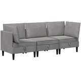  Set namještaja za dnevni boravak 3 pcs Svjetlosiva Baršun | shoptok.hr