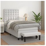  S oprugama i madracem bijeli 90 x 200 cm od umjetne kože | shoptok.hr