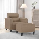  Fotelja s tabureom boja cappuccina 60 cm od umjetne kože | Eponuda.com