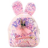  Dječji ruksak sa šljokicama i zečjim ušima svijetlo ružičaste boje 22 cm 4,4 l | shoptok.hr