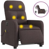 vidaXL Električni masažni naslanjač temno rjavo blago, (20921613) | Shoptok.si