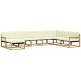 vidaXL Zunanja garnitura za sedenje z blazino 8 pcs Bela in krem, (5000281629) | Shoptok.si