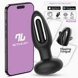 INTOYOU App Series Zack Flipping Tongue Vibrating Anal Plug with App Black Cene