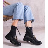 Gemre Black ankle boots with a fabric upper by Kris | Shoptok.si