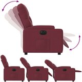  Električni naslonjač od tkanine crvena boja vina | shoptok.hr