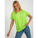 Fashion Hunters Lime Women's Blouse for Everyday Wear with Application Cene