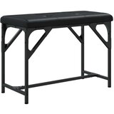  Blagovaonska klupa crna 62 x 32 x 45 cm čelik i umjetna koža | shoptok.hr