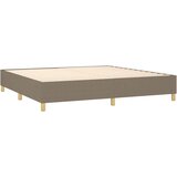  Krevet box spring s madracem LED smeđesivi 200x200 cm tkanina | shoptok.hr