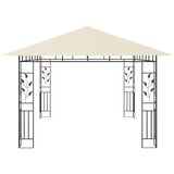  Sjenica s mrežom i LED svjetlosnim trakama 4 x 3 x 2,73 m krem | shoptok.hr