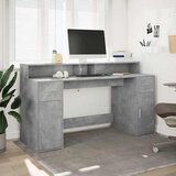  Radni stol s LED svjetlima sivi 160x55x91 cm konstruirano drvo | Eponuda.ba