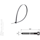 VATPAN Vezice za kablove 100 kom, 100×2,5 mm CRNA Cene