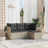 Maison Chic Seti vrtnega pohištva - Vrtna garnitura - Vrtni pohištvo set 4-delna z blazinami siv poli ratan, (21816818) | Shoptok.si