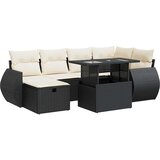 vidaXL 7-dijelni set vrtnih sofa od poliratana s jastucima crni | shoptok.hr