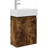 vidaXL Kopalniška omarica s tapo Dimljen hrast 45,5 x 22,5 x 84 cm, (5000245180) | Shoptok.si