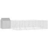 vidaXL Zunanja pasja ograda s streho srebrna 10x6x2,5m pocinkano jeklo - - Srebrna - 96.95 - 10 x 6 x 2.5 m - 2025- | Shoptok.si