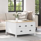  Stolić za kavu s ladicama Bijela i medeno smeđa 79.5 x 79.5 x 49 cm - Bijela i medeno smeđa | shoptok.hr