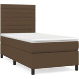  Box spring postelja z vzmetnico temno rjava 80x200 cm blago, (20899025) | Shoptok.si