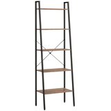 vidaXL 5-nadstropni stoječi regal temno rjav in črn 56x35x174 cm | Shoptok.si
