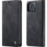futrola preklopna za iPhone 13, koža, crna - Flip Leather Phone Case iPhone 13, Crna