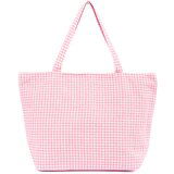 Shelvt Pink and white checkered beach bag Cene
