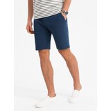 Ombre Men's SLIM FIT short shorts in structured melange knit - black