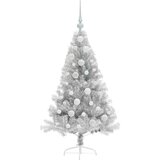  Umjetna preddekorirana božićna jelka srebrna 120 cm PET | Shoptok.si