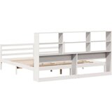 vidaXL Krevet s regalom z knjige bez madraca bijeli 200x200cm borovina | shoptok.hr