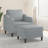 The Living Store Fotelj s stolčkom za noge svetlo siv 60 cm blago - Kavč S Stolčkom Za Noge, (21660612) | Shoptok.si