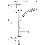 Hansgrohe ročna prha CROMA 100 Vario + konzola Unica´C 65 cm (27776000) | Shoptok.si