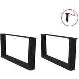  Noge jedilne mize V-oblika 2 kosa črna 70x(30-31,3) cm jeklo | Shoptok.si