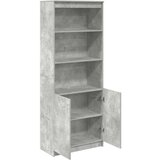 vidaXL Visoka omara betonsko siva 70x35x180 cm inženirski les | Shoptok.si