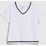 Marisse Cotton V-Neck Blouse, White | shoptok.hr