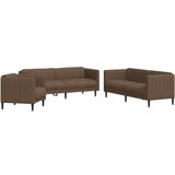 Maison Chic Sedežna garnitura - kavč 3-delna rjavo blago, (21728583) | Shoptok.si