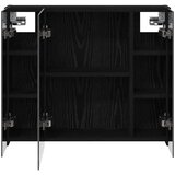  Kupaonski ormar s ogledalom Crni hrast 60 x 14,5 x 50 cm | shoptok.hr