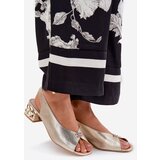 CheBello Leather Elegant Women's Sandals 4724 Gold | Shoptok.si
