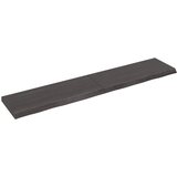 vidaXL Stenska polica temno siva 200x40x6 cm obdelana trdna hrastovina | Shoptok.si