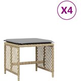  Vrtni taburei s jastucima 4 kom 41x41x36 cm od poliratana | Eponuda.com