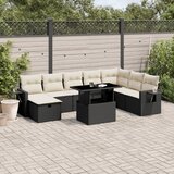 vidaXL 9-dijelni set vrtnih sofa s jastucima crni od poliratana | shoptok.hr